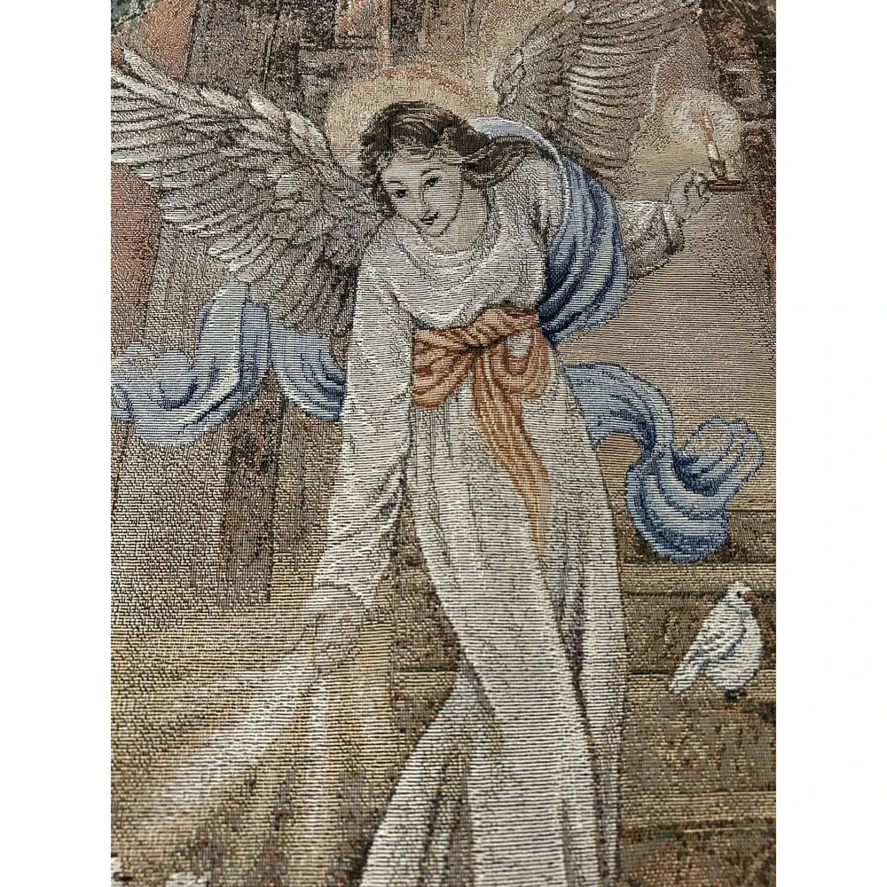 Lena Liu Tapestry Angel Of Light Doves Wall Hanging 37 X 25 Made In USA Decor
